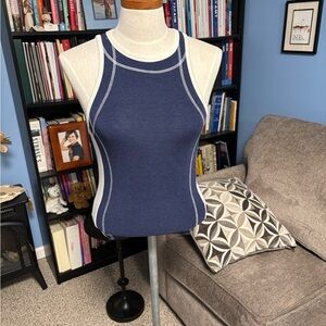 Forever 21 Blue Tank Top with White Trim